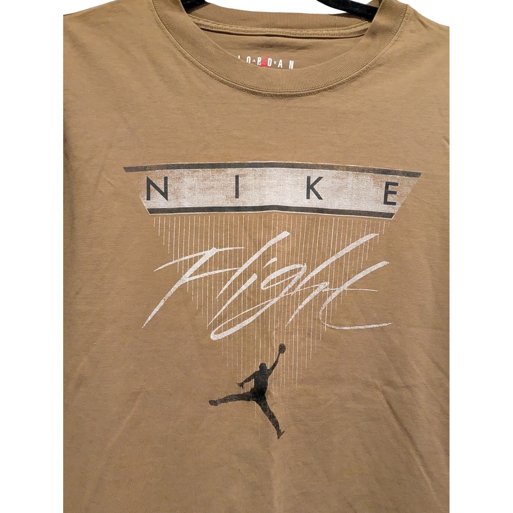 Nike Jordan Flight Long Sleeve T-Shirt Womens Size M Tan‎ Jumpman 0309